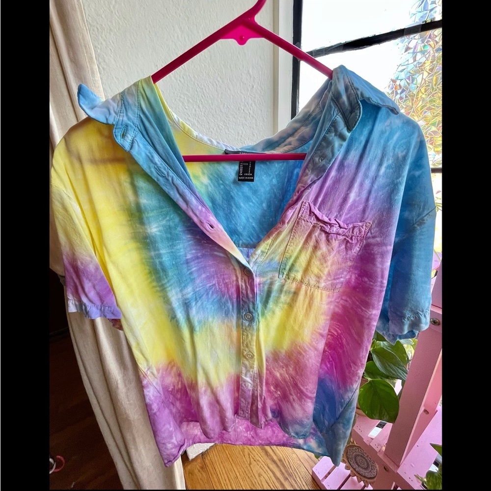 Tie Dye Button Up Tee